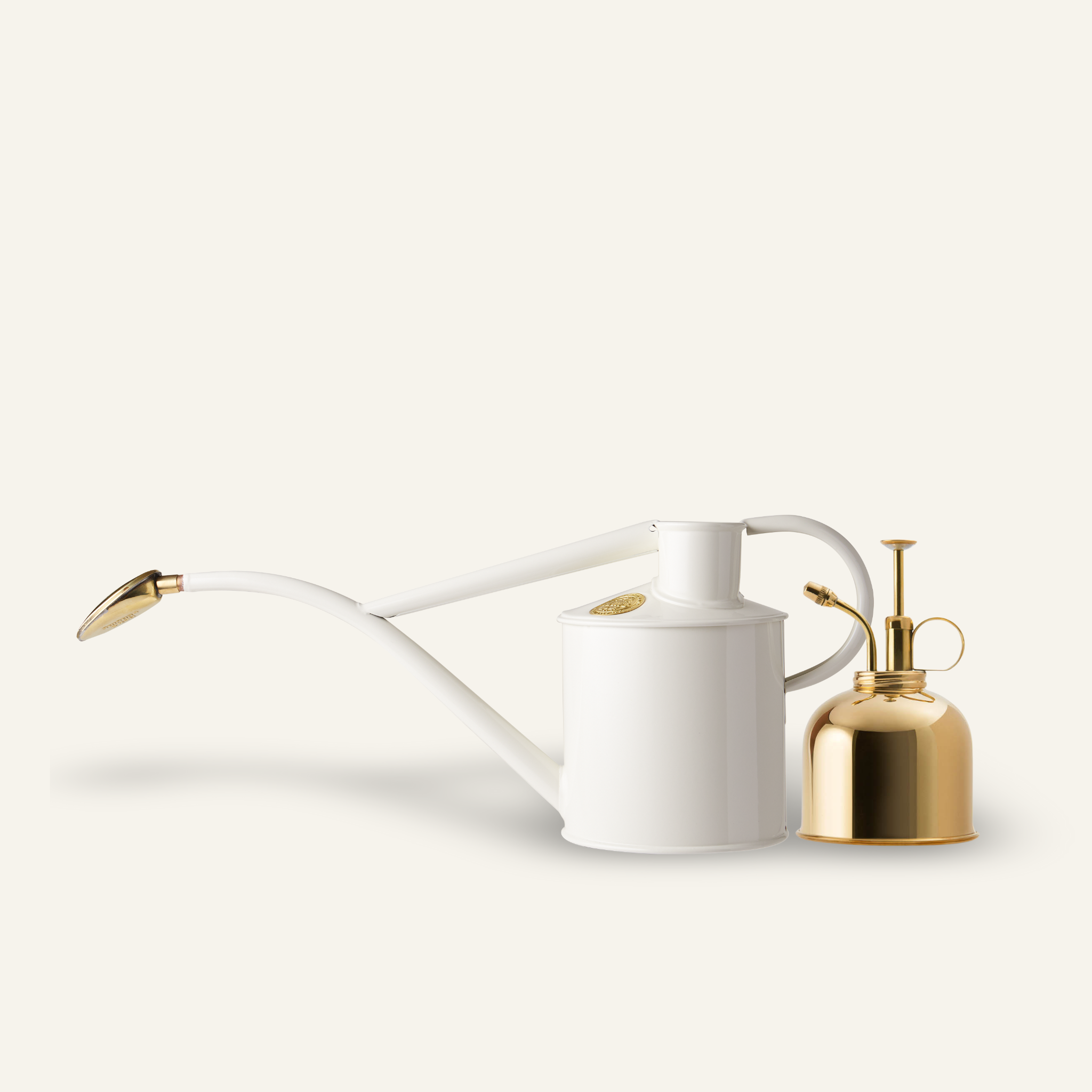 The Rowley Ripple - Houseplant Set - White Granite & Brass - Two Pint